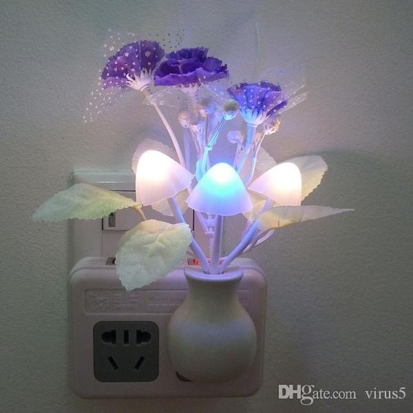 Flowers Mushroom Bedroom Decor Light Sensation LED Night Light Bed Lamp Night Lamp(Intelligent light control night light)