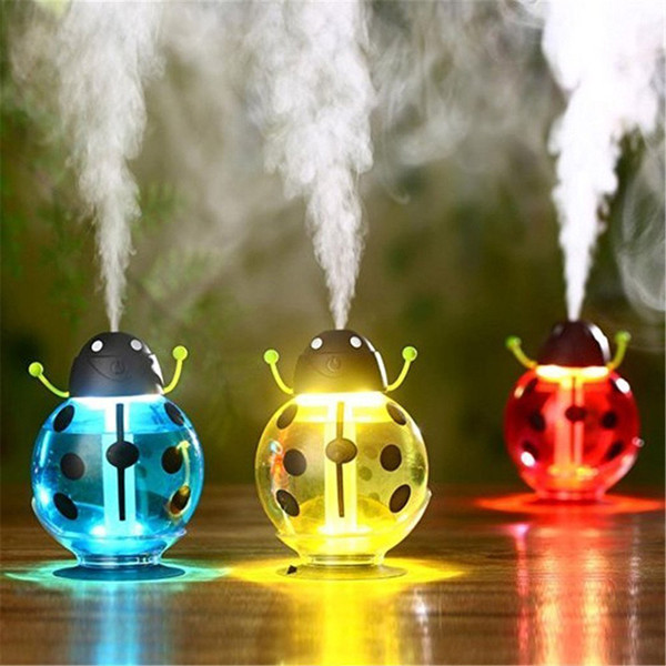 3 colors Beetle humidifier USB Humidifier Aroma diffuser Aromatherapy Essential oil diffuser Mini Portable Mist Maker 260ml LED Night free