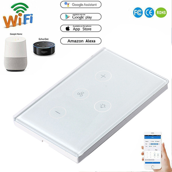 Smart Touch Switch Fan/ Lamp Dedicated Touch Wifi Remote Control Switch Smart For Alexa Google Home Light 600W AC100-240V