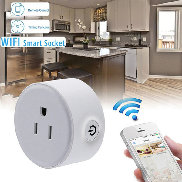 Wifi Wireless Timing Power Socket, Mini Smart Plug Outlet Work, Remote Control On/Off Switch for Household Electrical