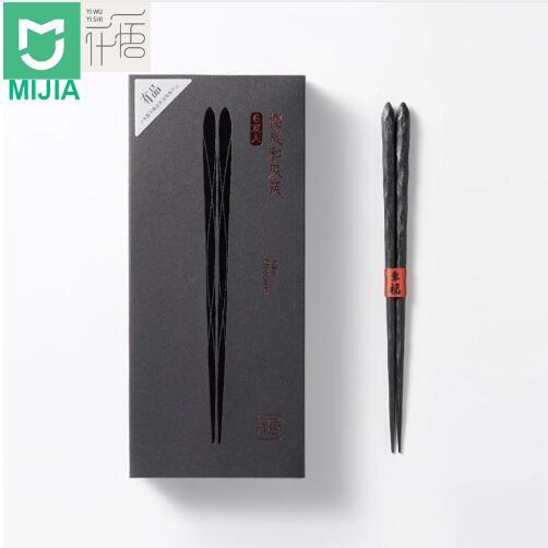 Xiaomi Mijia Yiwuyishen Smart Home Chopstick PPS Glass Fiber High Temperature Resistance Chinese Chopsticks 6 Pair in Pack