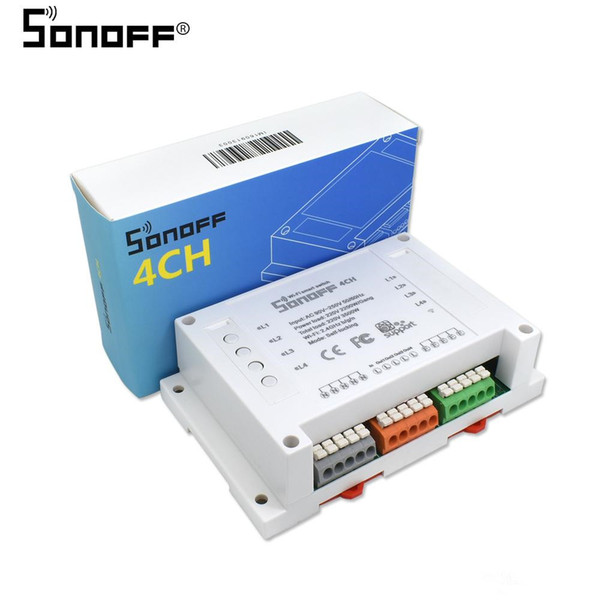 Sonoff 4CH Wifi Smart Switch Universal Remote Intelligent Switch Interruptor 4 Channel Din Rail Mounting Smart Home Wi-FI Switch