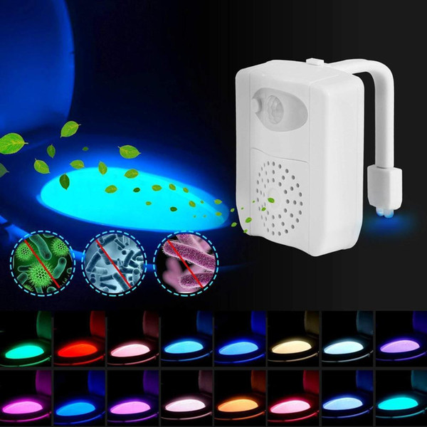 16 Colors LED Toilet Night Light lamp with UV Ultraviolet , Motion Sensor Toilet Bowl Nightlight for toilet seat