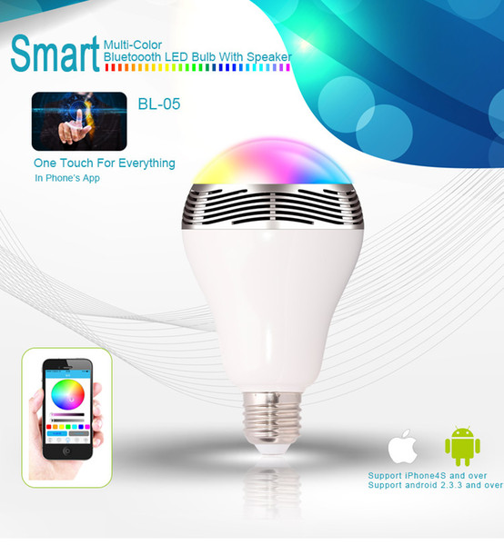 New LED Bulb E27 Bluetooth Wireless Control Speaker Light Music Function 2 IN 1 Smart Colorful RGB Bubble Lamp For iPhone Samsung