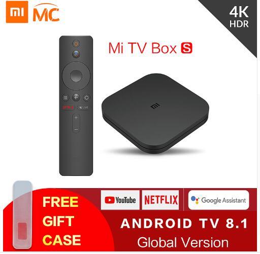 Original Global Xiaomi Mi TV Box S 4K HDR Android TV 8.1 Ultra HD 2G 8G WIFI Google Cast Netflix IPTV Set top Box 4 Media Player