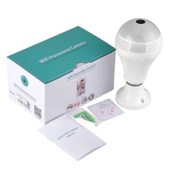 360 degree light bulb security camera Mini wireless lamp WIFI IP cameras fish eye panoramic light bulb HD 960P WIFI Remote network monitor