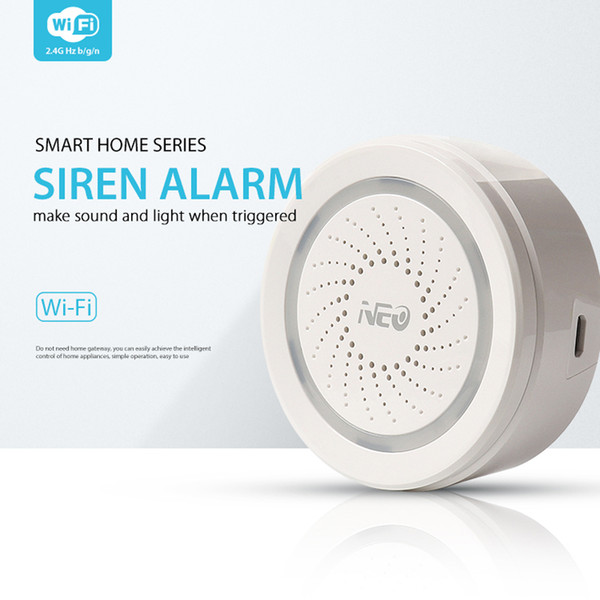 Coolcam Wifi Siren Alarm Sensor and App Notification Alerts,No Hub Required Plug And Play,Compatiab Alexa Echo Google Home