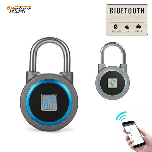 Waterproof Keyless portable Bluetooth smart Fingerprint Lock padlock Anti-Theft iOS Android APP control door cabinet padlock