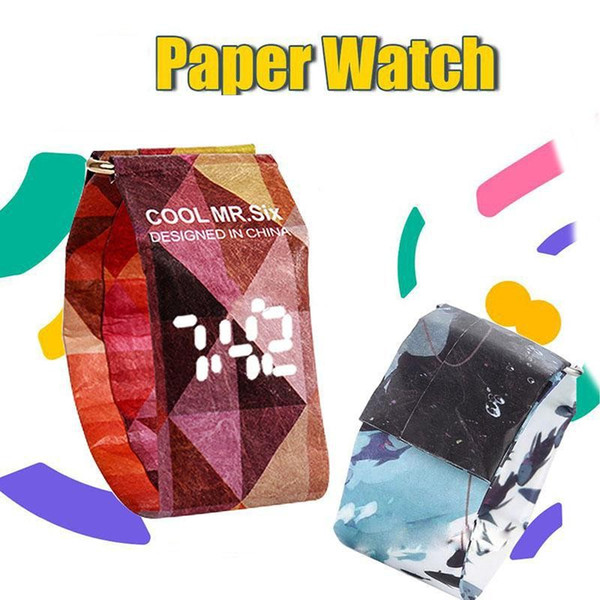 Fashion Digital Smart Paper Watch Magnetic Wristband Casual LED Watch Waterproof Tyvek Material Gift For Men Women Kids