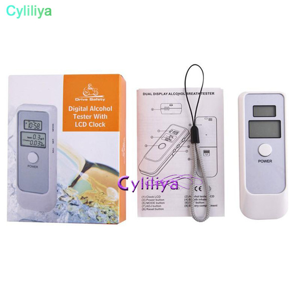 Dual LCD Digital Breath Alcohol Tester with 2 LCD Clock Backlight Breathalyzer Driving Essentials Parking Detector Gadget free battery