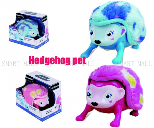 2018 Interactive Pet Hedgehog Multi-modes Lights Sounds Sensors Light-up Eyes Wiggy Nose Walk Roll Headstand Curl up Giggle Toys for Kids