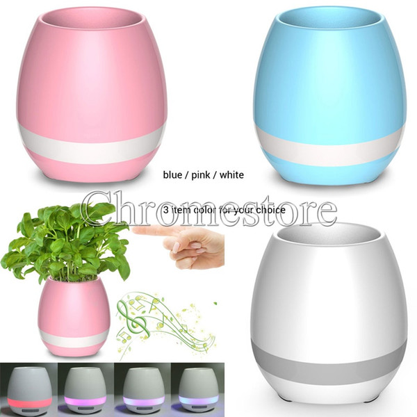 Bluetooth Smart Touch Music Flowerpots Plant Piano Music Playing K3 Wireless Speaker Flower pot Poetic Colorful Loudspeaker LED Night Light