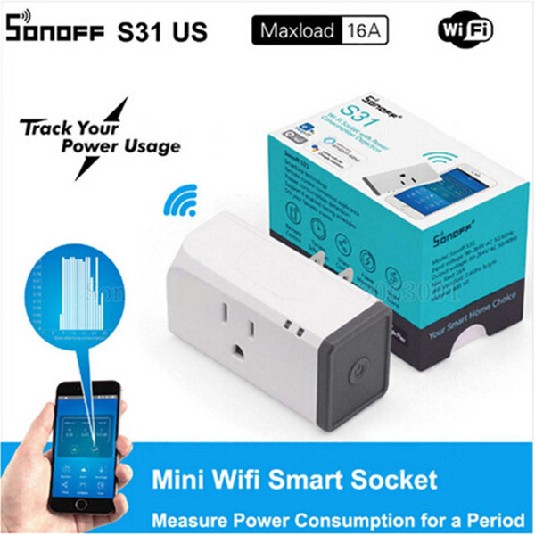 Sonoff S31 US 16A Mini Wifi Smart Socket Home Power Consumption Measure Monitor Energy Usage App Remote IFTTT Control with Alexa