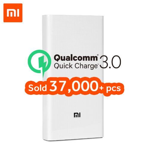 Original Xiaomi Power Bank 20000mAh 2C Portable Charger Support QC3.0 Dual USB Mi External Battery Bank 20000 for Mobile Phones