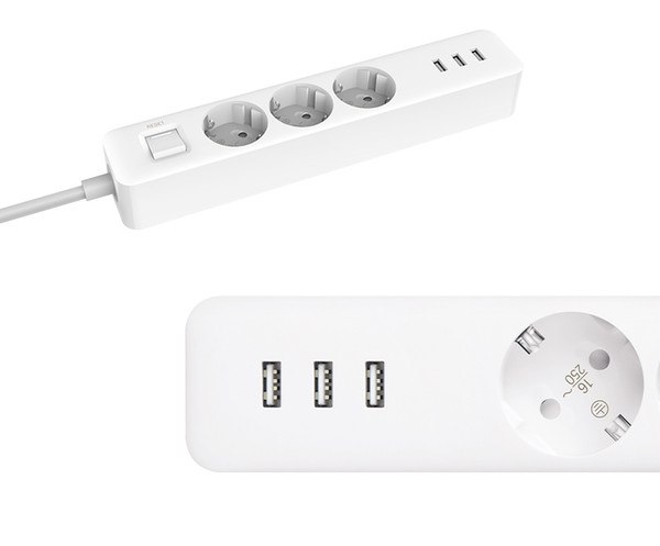 Power Strip Xiaomi Mijia Socket 3 USB 3 Sockets Outlet Extension Port Plug Original Xiaomi Sockets Plug EU Extension Patch Board