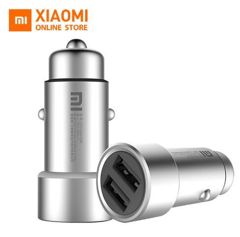 Original Xiaomi Car Metal Casing Dual USB Ports Charging Universal for Xiaomi Redmi Note 5 Samsung iPhone