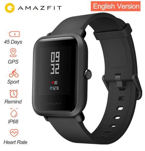 English Version Smart Watch Xiaomi Amazfit Bip Huami Mi Pace Lite IP68 GPS Gloness Smartwatch Heart Rate 45 Days Standby