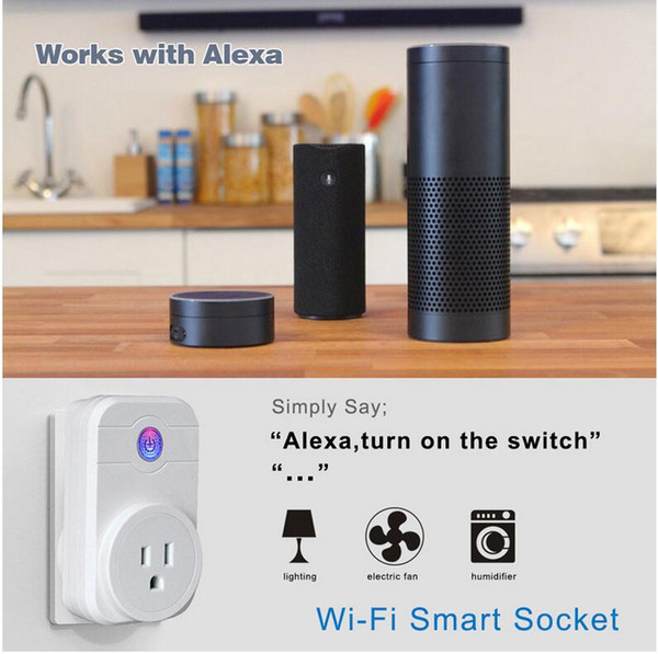 Smart Power Plug Wifi Sockets Remote Control by IOS Android Phone Timing Switch EU US UK Smart Socket Compatible with Alex Google Home