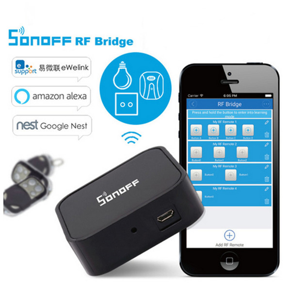 100% Origianl Sonoff RF Bridge 433 Convert 433MHz RF Remote to App via WiFi Smart Home Security Automation Module Wireless Switch Timer