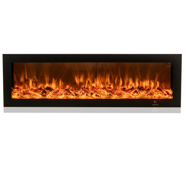 220V Decorative Flame Smart APP 3D Brightness Adjustable Thermostat Linear LED Electric Fireplace