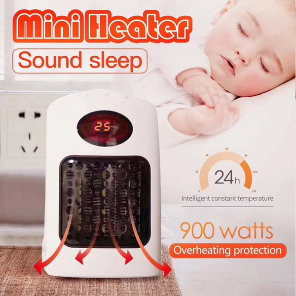 Mini heater fan intelligent temperature control 900W ceramic heating desktop heater home wall-mounted portable heater