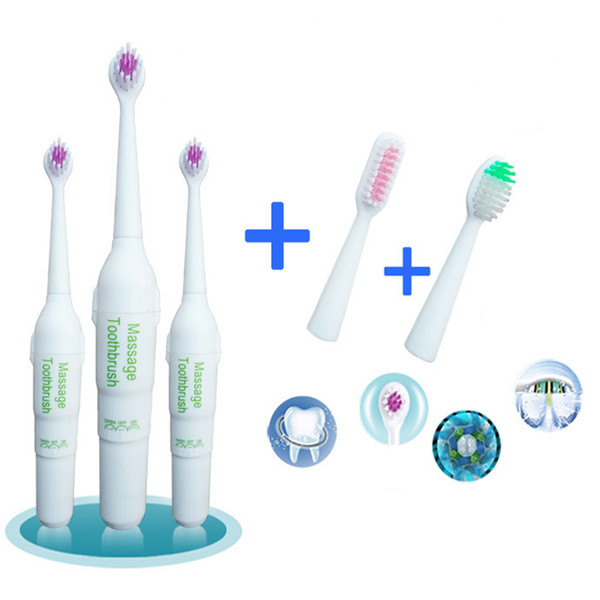 Acoustic Smart Electric Toothbrush With 3 Heads Waterproof Soft Fur Whitening Cleaner Teeth Massage Teethbrush Battery Factory Directly