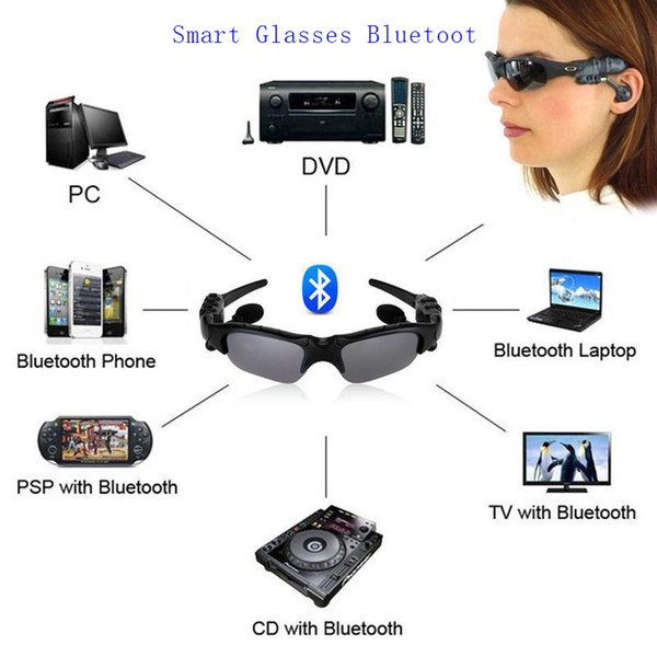 High Tech Smart Glasses Bluetooth V4.1 Sunglass Sports Headset MP3 Player Bluetooth Phone Wireless Earphones Eyeglasses with package