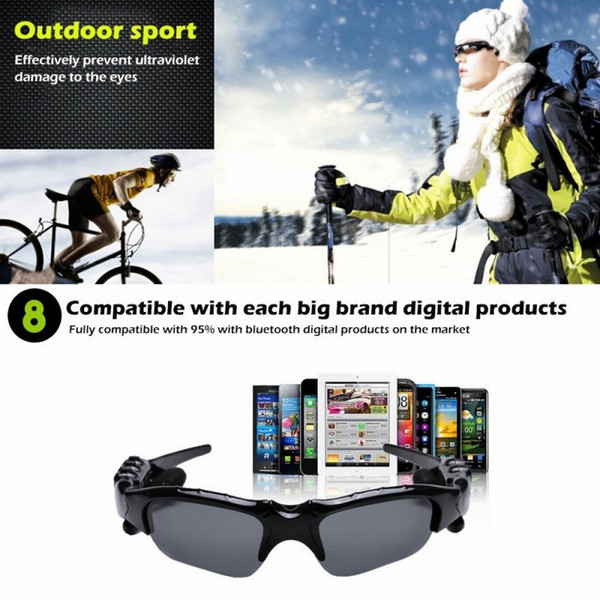 Smart Glasses Bluetooth V4.1 Sunglass safe driving Sun Glass Sports Headset MP3 Player Wireless Earphones Bluetooth Eyeglasses for all phone