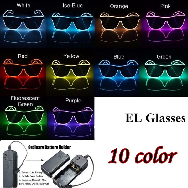 Dazzle EL Wire Glass Beautiful Shine LED Toys Nightclub Show Flash Glasses for Party/Halloween/ Birthdays/Festivals EL Luminous Glasses