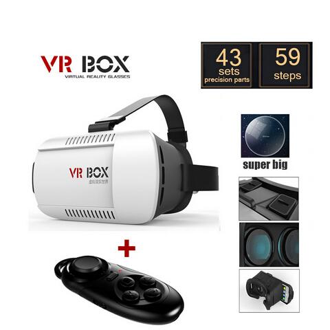 2016 Google Cardboard VR BOX Pro Version VR Virtual Reality 3D Glasses +Smart Bluetooth Wireless Mouse/Remote Control Gamepad