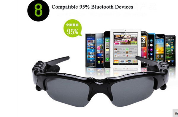 Sunglasses Bluetooth Headset Outdoor Glasses Earbuds Music with Mic Stereo Wireless Headphone for iPhone Samsung xiaomi Redmi 3