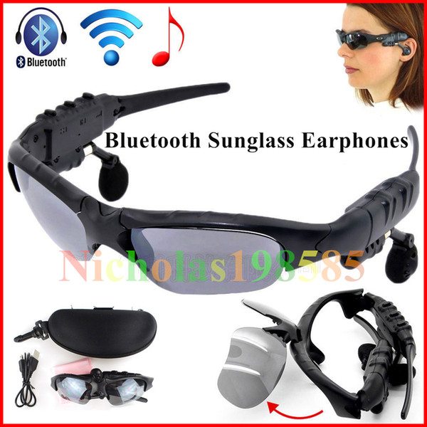 Smart Glasses Bluetooth Sunglasses 4 Colour Sun Glasses Outdoor Sport Headset MP3 Player Cell Phone Wireless Earphones Bluetooth Eyeglasses