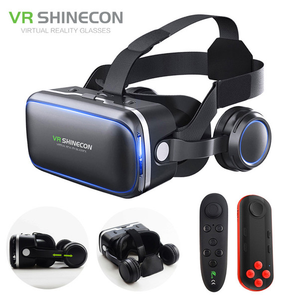 Vr Headset Shinecon 6.0 Pro Stereo Box Virtual Reality Smartphone 3d Glasses Google Vr Headset With Controller For Android J190506