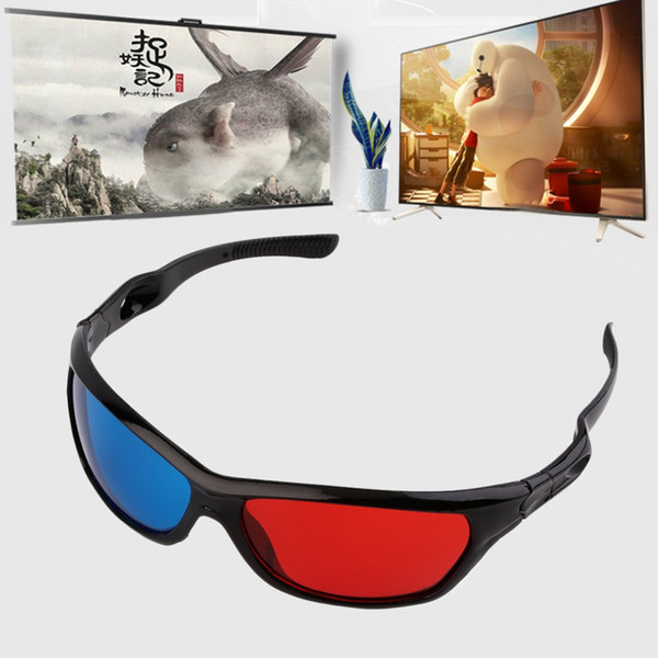 New Universal 3D Plastic Glasses Black Frame Red Blue 3D Visoin Glass For Dimensional Anaglyph Movie Game DVD Video TV