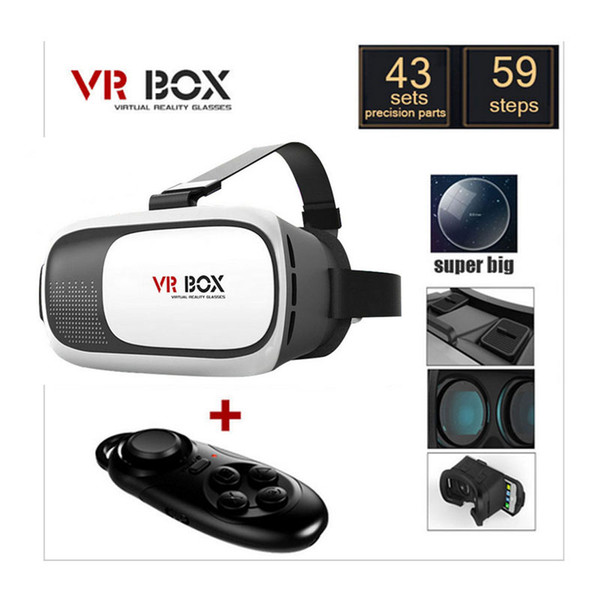 Google Cardboard VR BOX Pro Version VR Virtual Reality 3D Glasses +Smart Bluetooth Wireless Mouse/Remote Control Gamepad