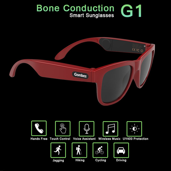 Bone Conduction Smart Headphones Sunglasses Bluetooth Glasses Wireless Earphones Microphones Headset Music MP3 Player for Smart Phones