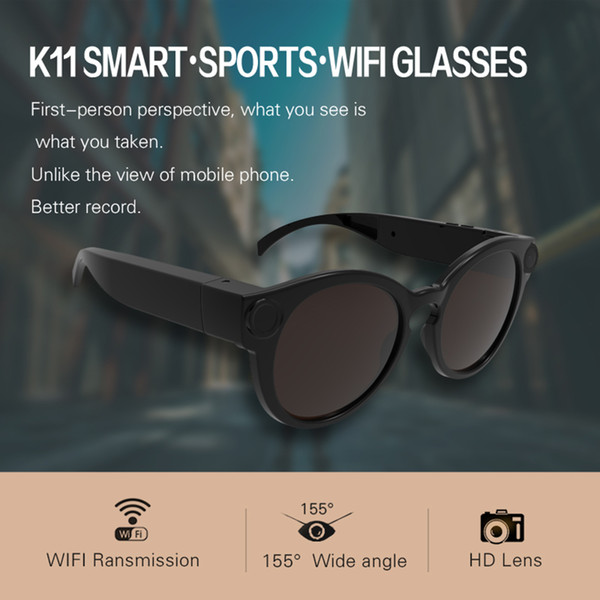 HD 1080P Eyewear Camera Wireless Smart Glasses WIFI Sunglasses Voice Video Recorder Sport Camera for Android IOS