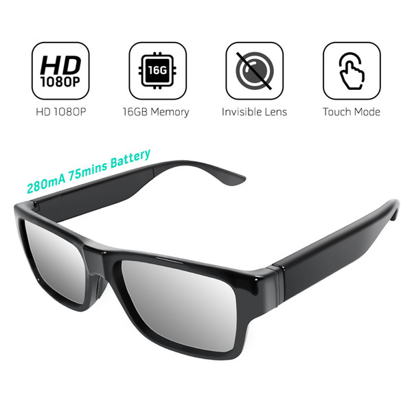 HD 1080P Mini Glasses Camera Remote Control Security DVR Video Audio Recorder Eyewear Sunglasses Camera Portable Surveillance Camcorder