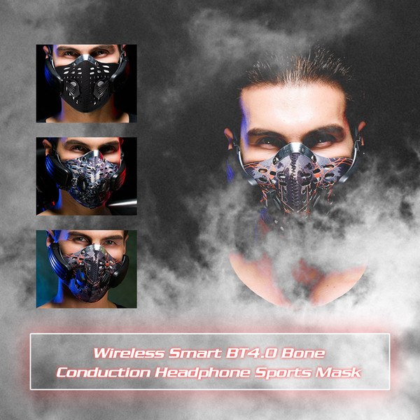 Wireless Rechargeable Smart BT4.0 Headphone Masks Haze Dust Resistant Music Bone Conduction Headphone Anti-pollution Sports Mask