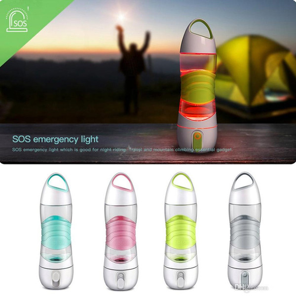 Portable LED Light Smart Water Bottles Tracks Water Intake Glows to Remind Drinking Night Lamp Emergency Sport Water Replenishing Cups