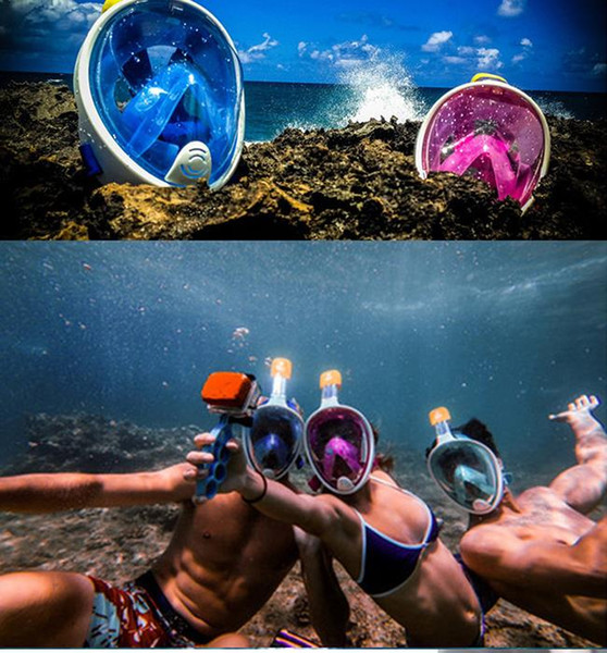 Underwater Children Adult Diving Mask Full face Spearfishing Snorkel Mask Scuba Silicone Plastic Swimming Mask with Earplug smart health