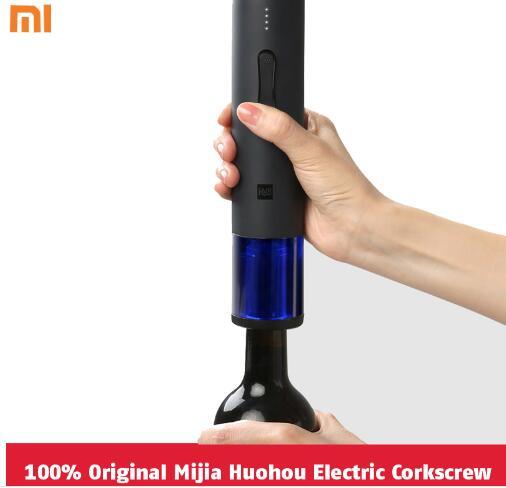 100% Original Xiaomi Mijia Huohou Automatic Wine Bottle Kit Electric Corkscrew With Foil Cutter 2018 Newest arrive