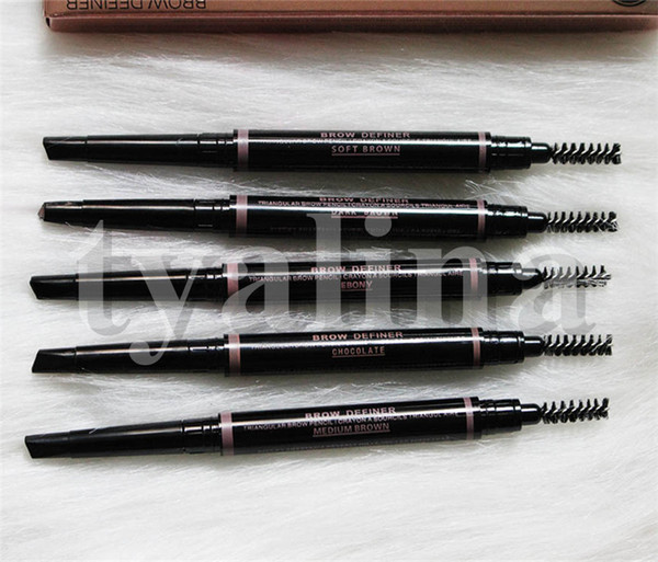 New Eyebrow MAKEUP Enhancers Skinny Brow Pencil rose gold Double ended with eyebrow brush 5 Color