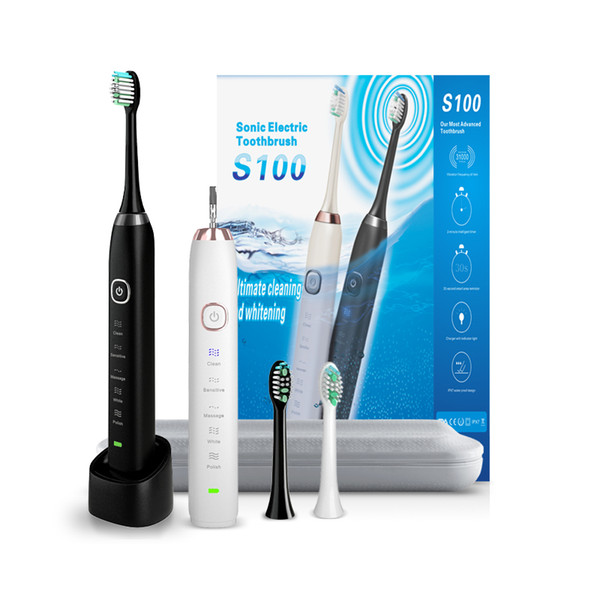 Sarmocare Ultrasonic Sonic Electric Toothbrush S100 5 models Wireless rechargeable battery IPX7 Waterproof Inductive charger LED indicator