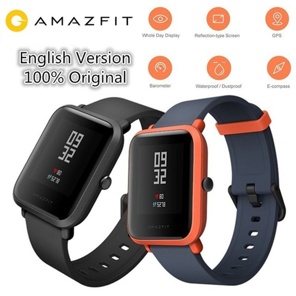 Original Xiaomi Huami AMAZFIT Smartwatch International Version IP68 Waterproof GPS Fitness Tacker Heart Rate Xiaomi Smart Watch