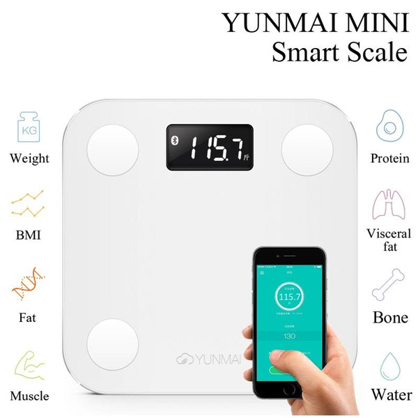 Original YUNMAI MINI Bluetooth4.0 Smart Weighing Scale Support Android 4.3 iOS7.0 Losing Weight Digital Scale Body Fat Scale