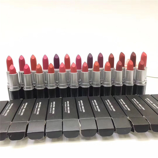 Matte Lipstick M Makeup Luster Retro Lipsticks Frost Sexy Matte Lipsticks 3g 25 colors lipsticks with English Name