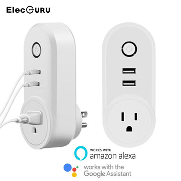 2 Usb Ports Wifi Socket Smart Plug For Amazon Alexa/google Home Smart Phone Remote Control Outlet Timing Switch Eu/us/uk Plug J190517