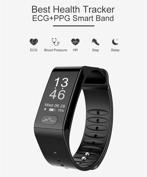 ECG blood pressure Smart Bracelet Fitness Tracker Step Counter Fitness Watch Band Alarm Clock Wristband