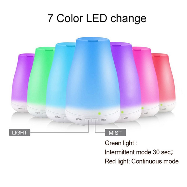 Cool Mist Humidifier Ultrasonic Aroma Essential Oil Diffuser Led Lights 100ml for Home Office Bedroom Living Room Study Yoga Spa